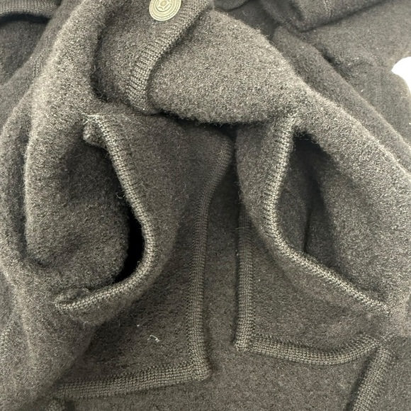 Appleseeds Boiled Wool Shirt Jacket Black Size XL Chunky Button Front Pockets - Picture 12 of 15
